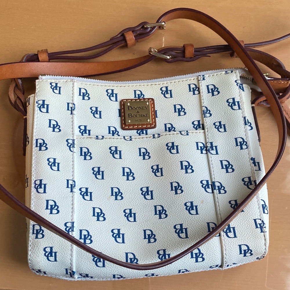 Dooney & Bourke Blue and Cream Crossbody Bag